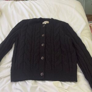 Loft black cable knit cardigan